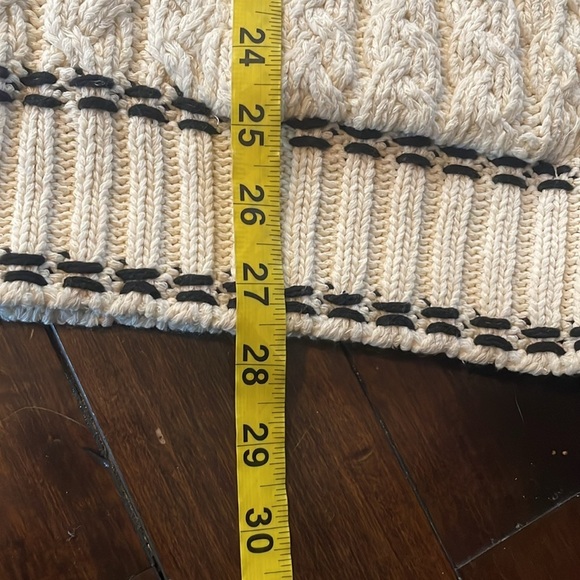 Zara cable knit sweater vest Cream Black whip stitch details V-neck Women’s S - Picture 6 of 10